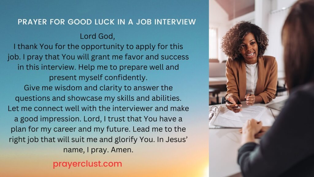 Prayer for Good Luck in a Job Interview