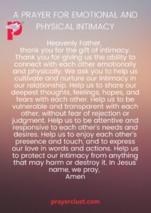 A Prayer for Emotional and Physical Intimacy
