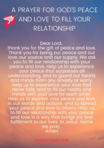 A Prayer for God’s Peace and Love to Fill Your Relationship