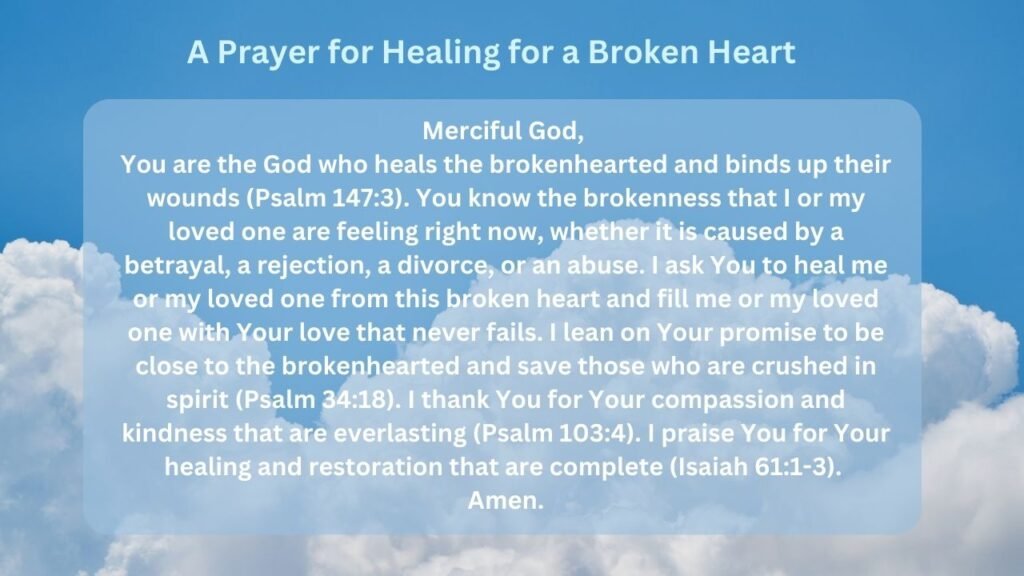 A Prayer for Healing for a Broken Heart