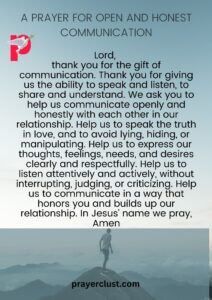 A Prayer for Open and Honest Communication