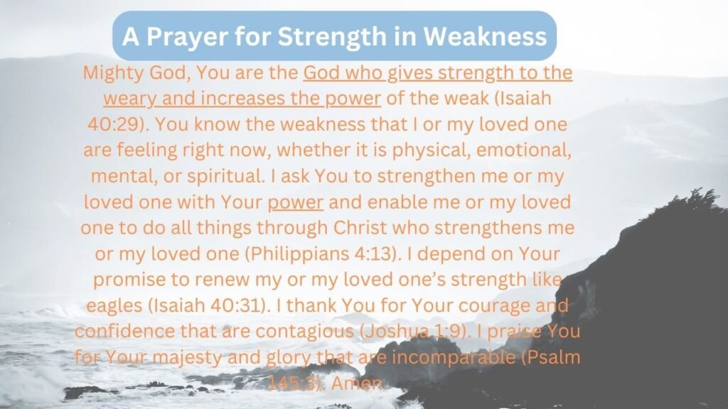 A Prayer for Strength in Weakness