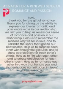 A Prayer for a Renewed Sense of Romance and Passion