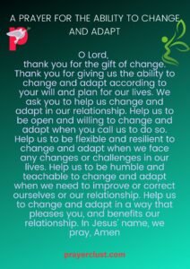 A Prayer for the Ability to Change and Adapt