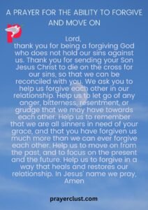 A Prayer for the Ability to Forgive and Move On