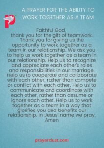 A Prayer for the Ability to Work Together as a Team
