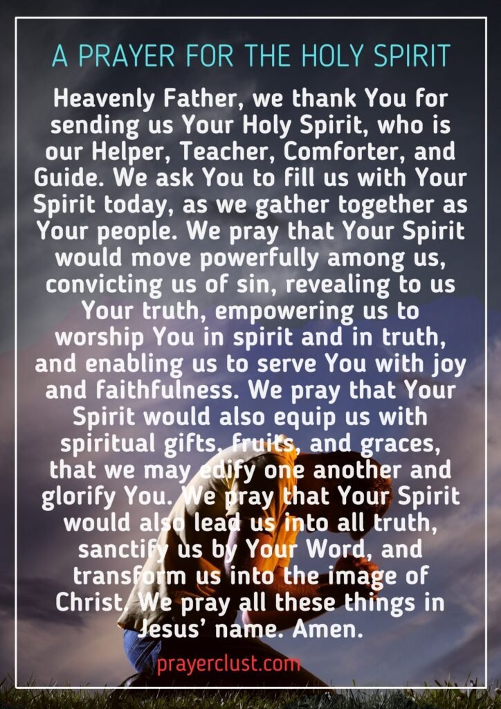 A prayer for the Holy Spirit