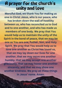 A prayer for the church’s unity and love