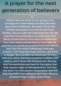 A prayer for the next generation of believers