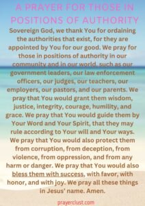 A prayer for those in positions of authority