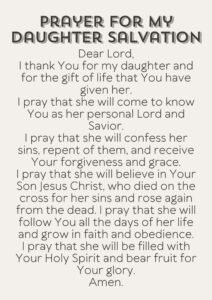 Prayer for My Daughter Salvation