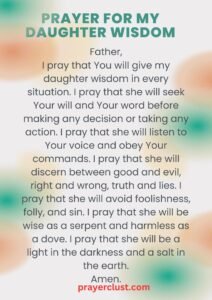 Prayer for My Daughter Wisdom