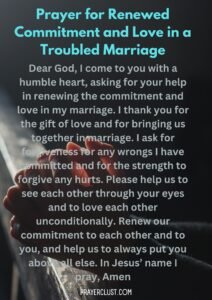 Prayer for Renewed Commitment and Love in a Troubled Marriage