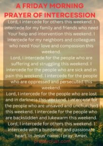 A Friday Morning Prayer of Intercession