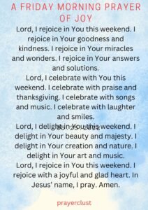 A Friday Morning Prayer of Joy
