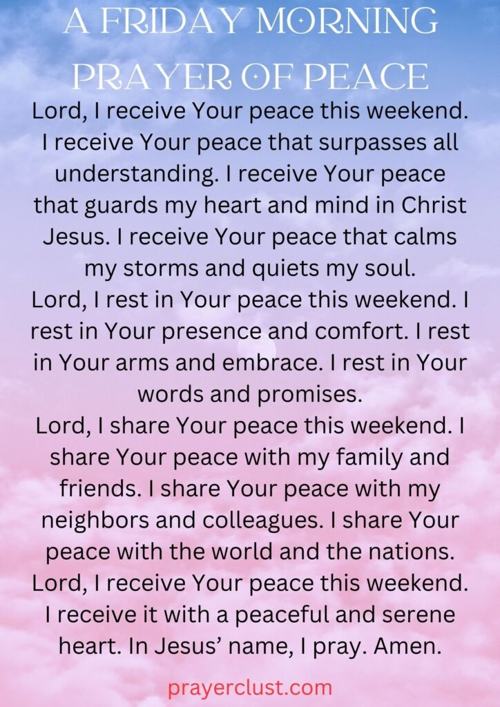 A Friday Morning Prayer of Peace