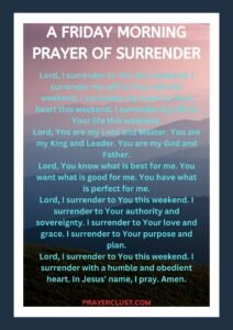 A Friday Morning Prayer of Surrender