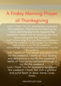 A Friday Morning Prayer of Thanksgiving