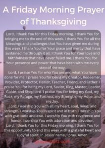 A Friday Morning Prayer of Thanksgiving
