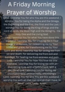 A Friday Morning Prayer of Worship