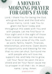 A Monday Morning Prayer for God’s Favor