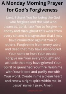 A Monday Morning Prayer for God’s Forgiveness