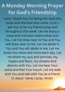 A Monday Morning Prayer for God’s Friendship