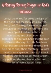 A Monday Morning Prayer for God’s Guidance