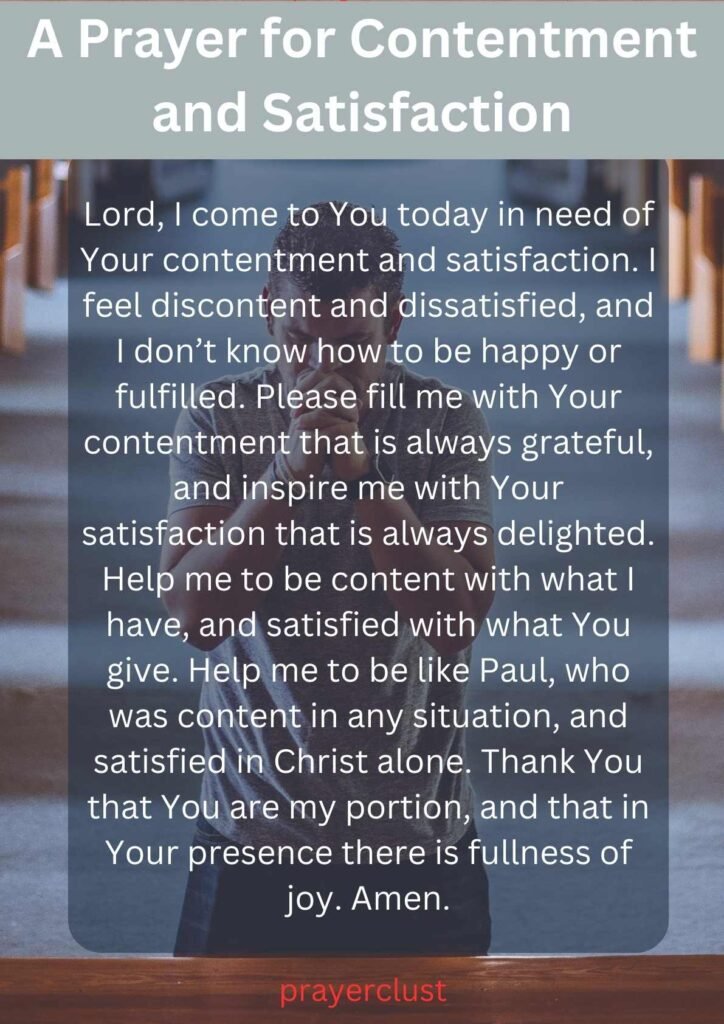 A Prayer for Contentment and Satisfaction