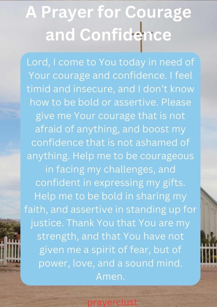 A Prayer for Courage and Confidence