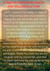 A Prayer for Forgiveness and Reconciliation