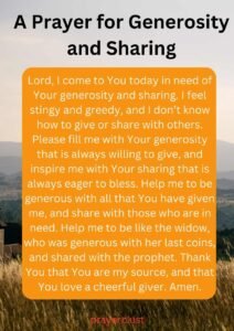 A Prayer for Generosity and Sharing