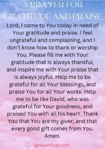 A Prayer for Gratitude and Praise