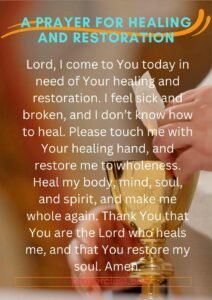 A Prayer for Healing and Restoration