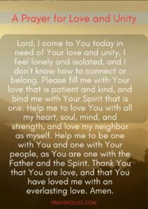 A Prayer for Love and Unity