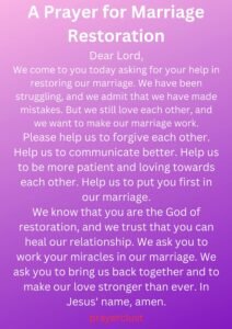 A Prayer for Marriage Restoration