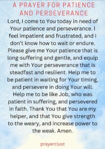 A Prayer for Patience and Perseverance