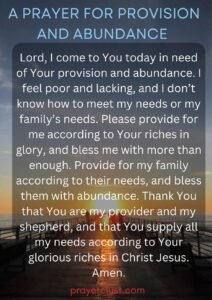 A Prayer for Provision and Abundance