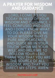 A Prayer for Wisdom and Guidance