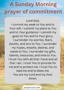 A Sunday Morning prayer of commitment