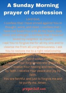 A Sunday Morning prayer of confession