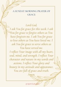 A Sunday Morning prayer of grace