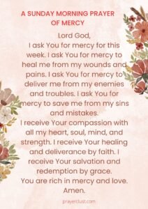 A Sunday Morning prayer of mercy
