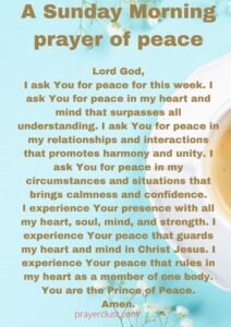 A Sunday Morning prayer of peace
