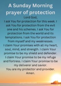 A Sunday Morning prayer of protection