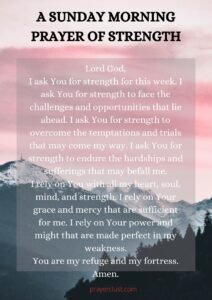 A Sunday Morning prayer of strength
