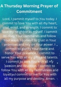 A Thursday Morning Prayer of Commitment