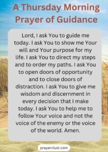 A Thursday Morning  Prayer of Guidance