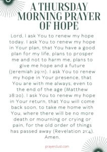 A Thursday Morning Prayer of Hope