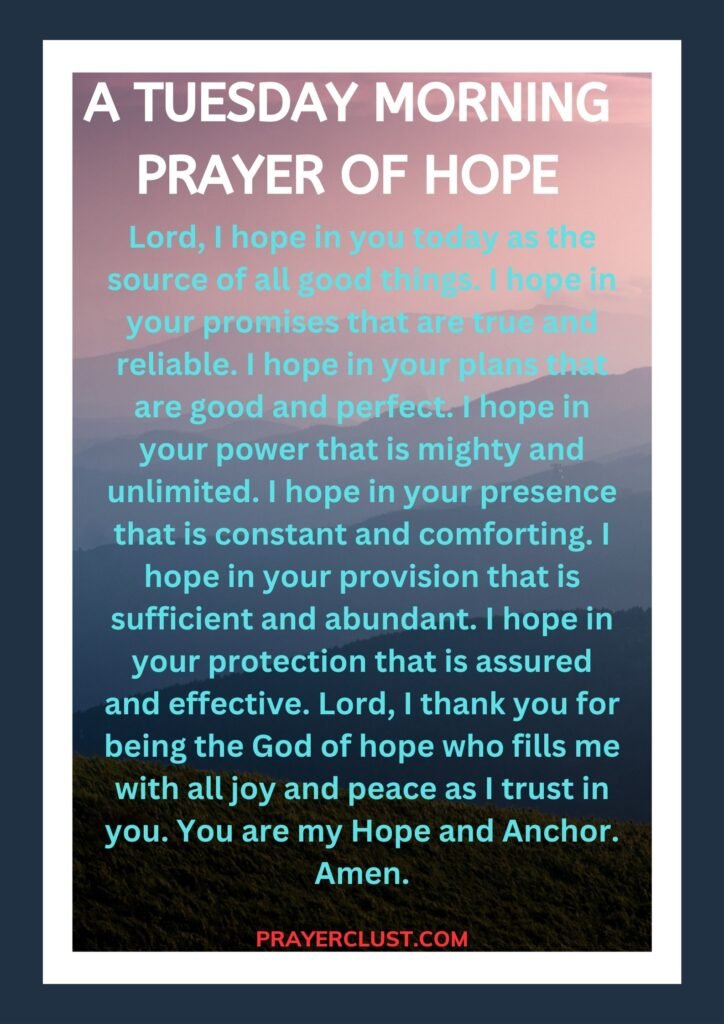 A Tuesday Morning Prayer of Hope